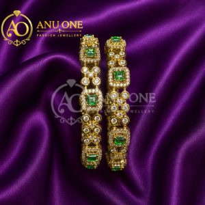 Emerald Green CZ Designer Bangles