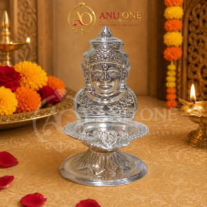 German Silver Lakshmi Face Diya