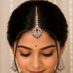 Rodium sliver Maang Tikka