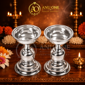 German Silver Deepam Stand (Set of 2)