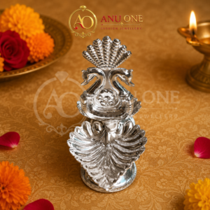 German Silver Decorative Swan Diya