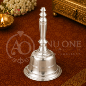 German Silver Hand Bell (Pooja  Ganta 3.5 inches)