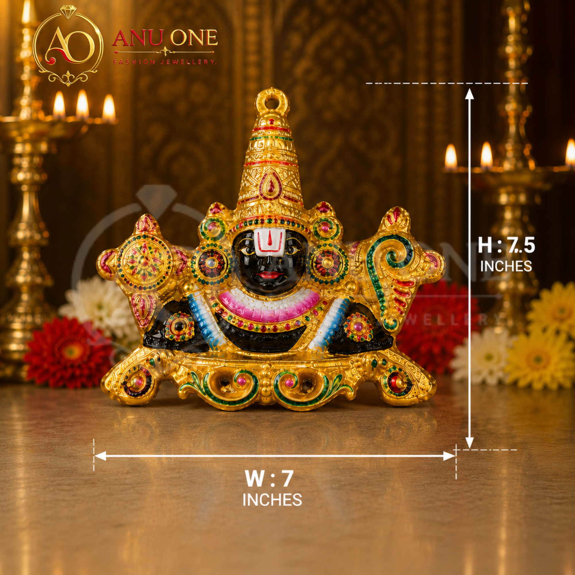 Lord Venkateswara Wall Hanging Idol - Image 2