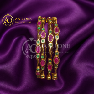 Ruby & Emerald Designer Bangles