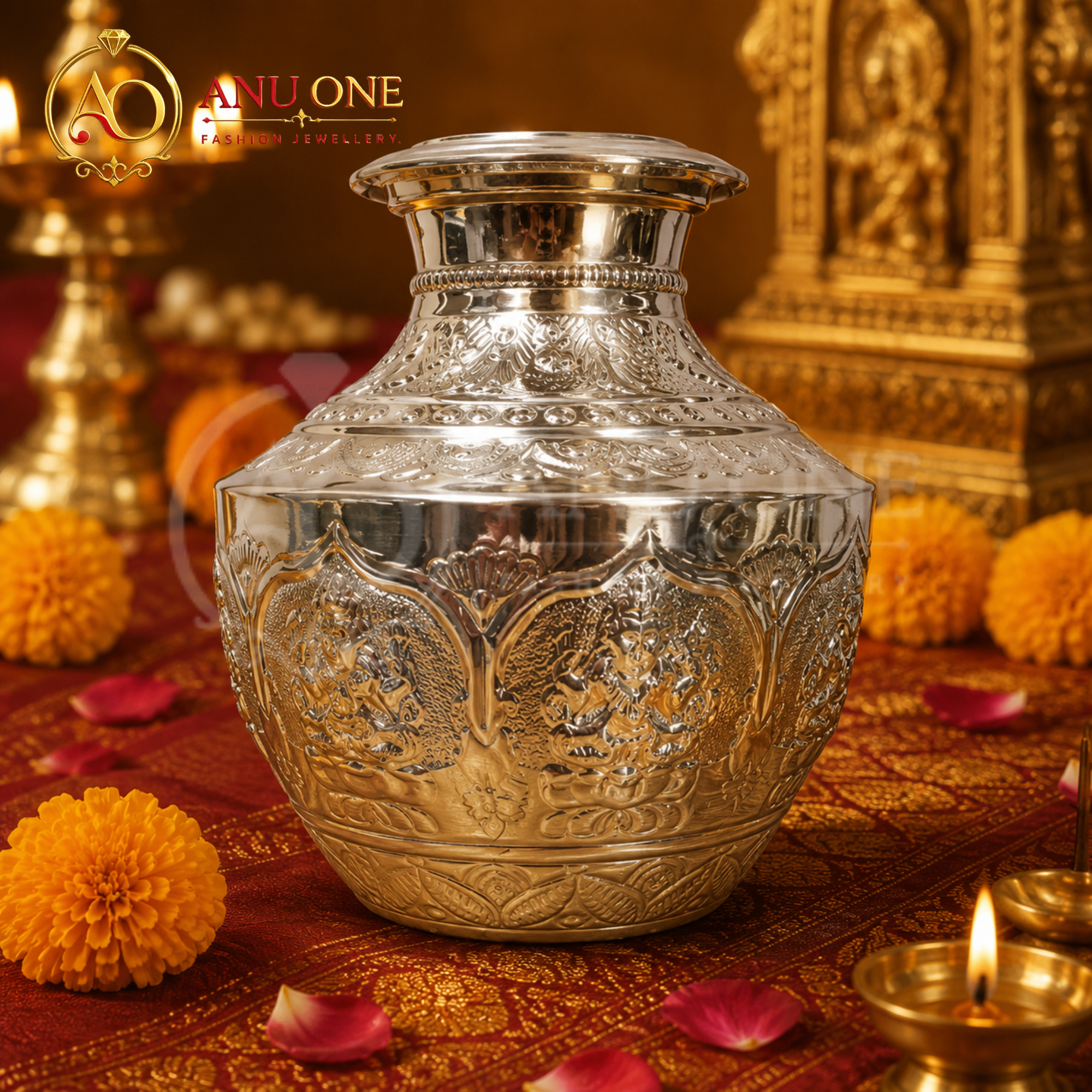 German Silver Lakshmi Kalasham