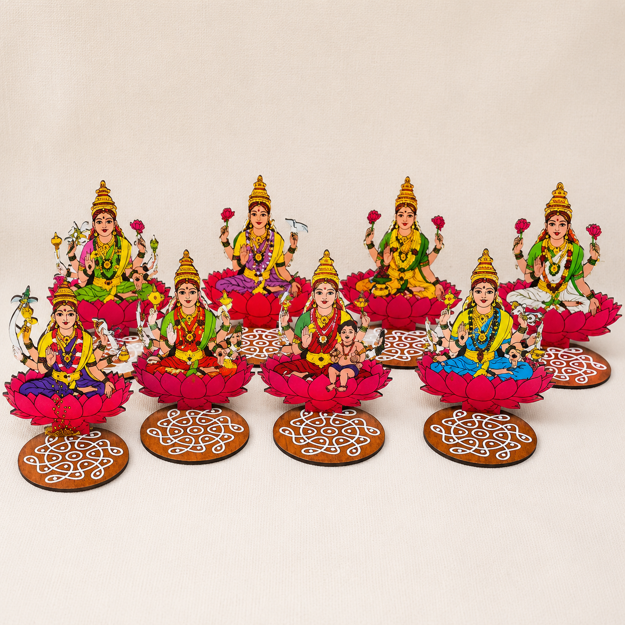 Ashta Lakshmi Decorative Display Stand – Set of 8