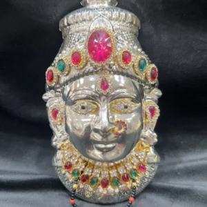 German Silver Ammavari Face Idol – 7.5 Inches