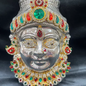 German Silver Ammavari Face Idol – 8 Inches