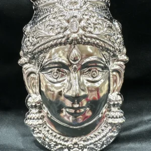German Silver Ammavari Face Idol - 6 inches