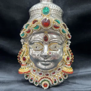 German Silver Lakshmi Face Idol ( 8 inches)