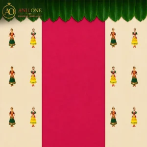 Traditional Indian Classical Dance Backdrop with Banana Leaf Border