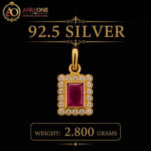 Silver Ruby Stone Pendant