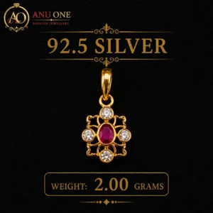 Silver Ruby Stone Pendant