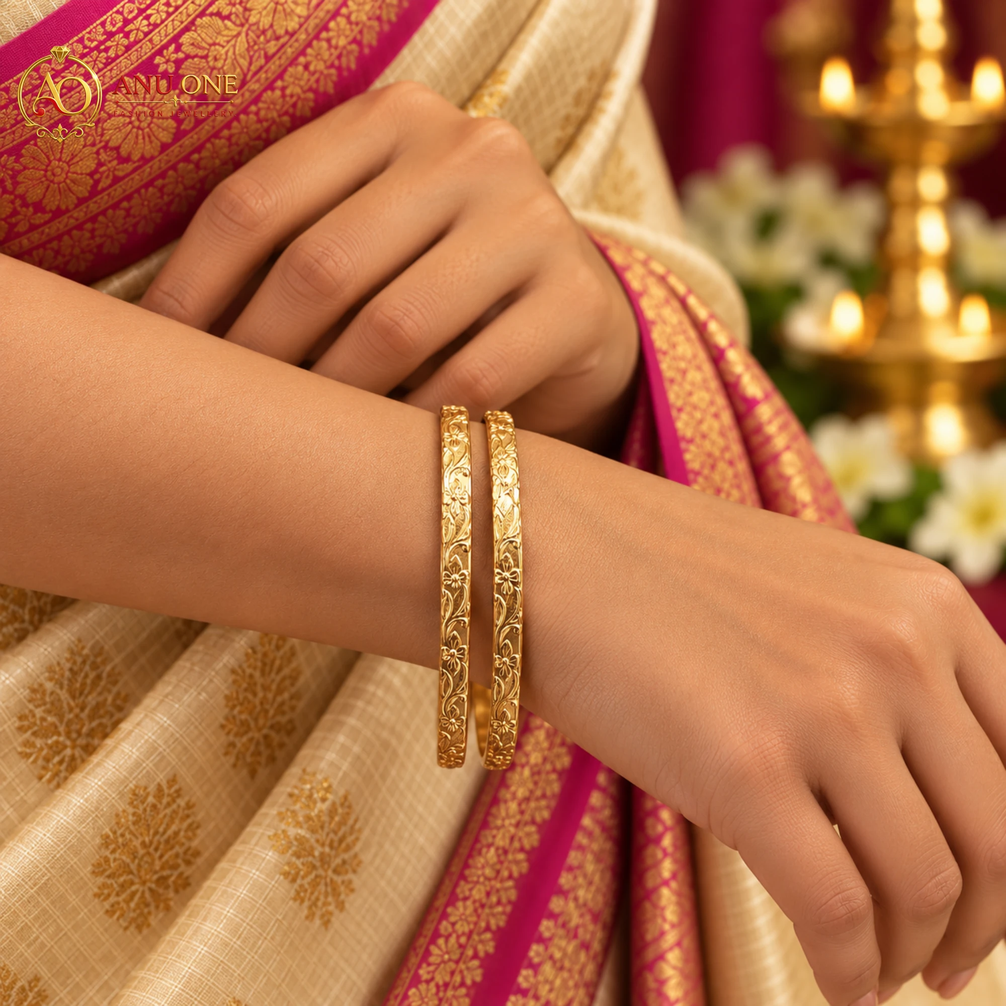 Panchaloha Slim Designer Bangles