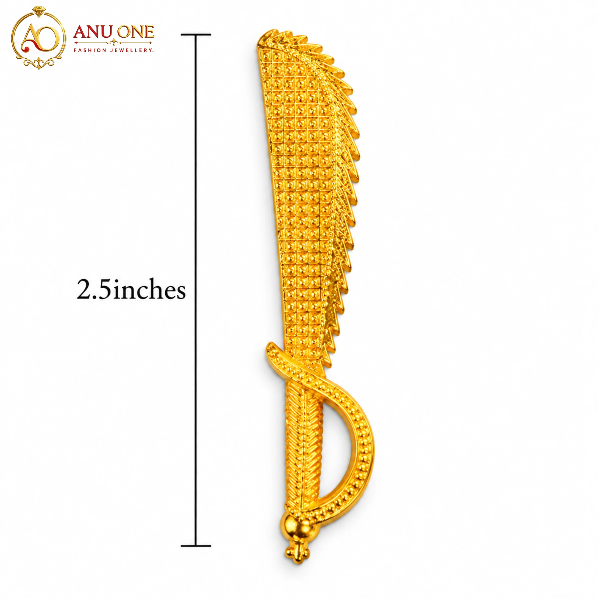 Gold Tone Serrated Talwar Sword for Durga Devi Idol - Image 2