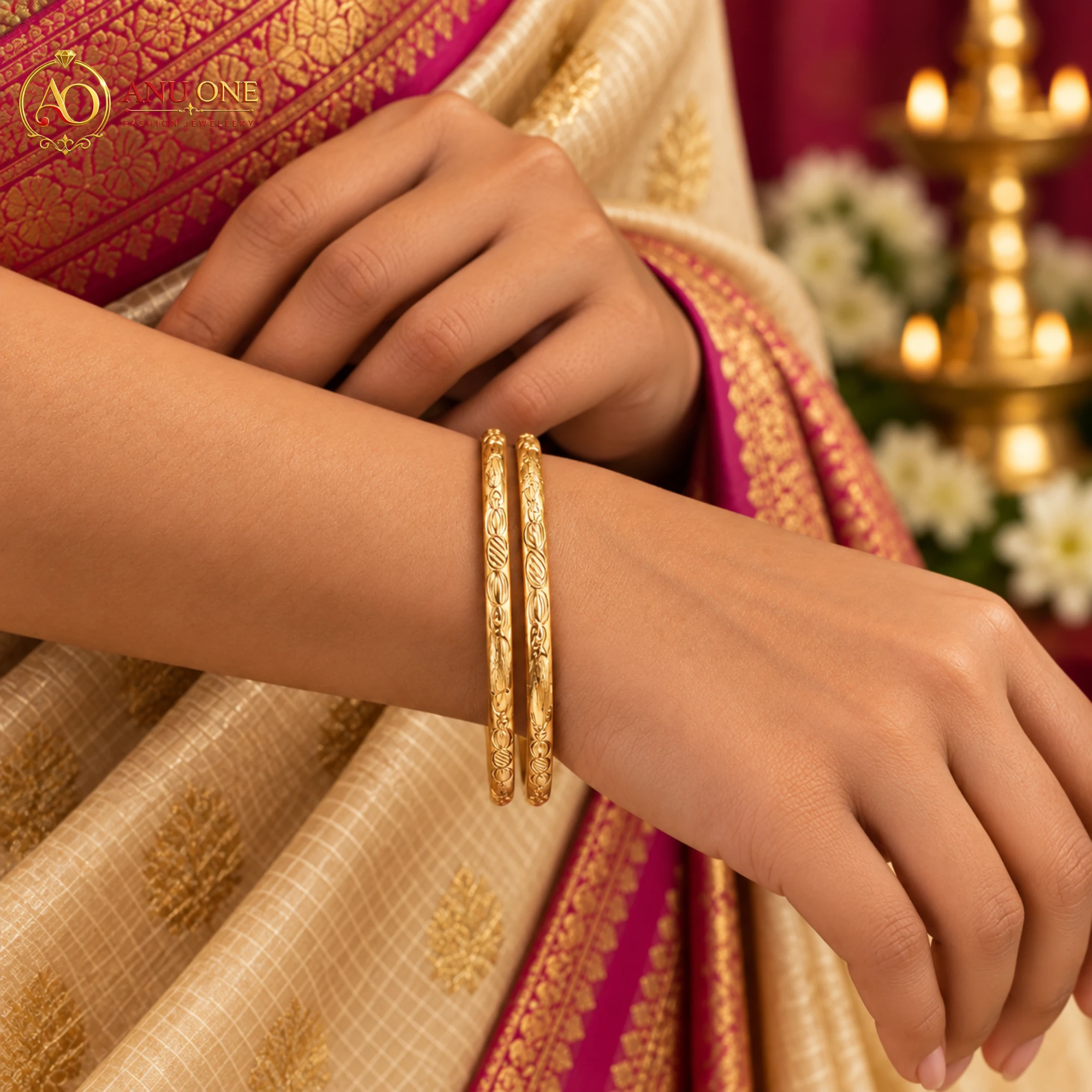 Panchaloha Slim Designer Bangles
