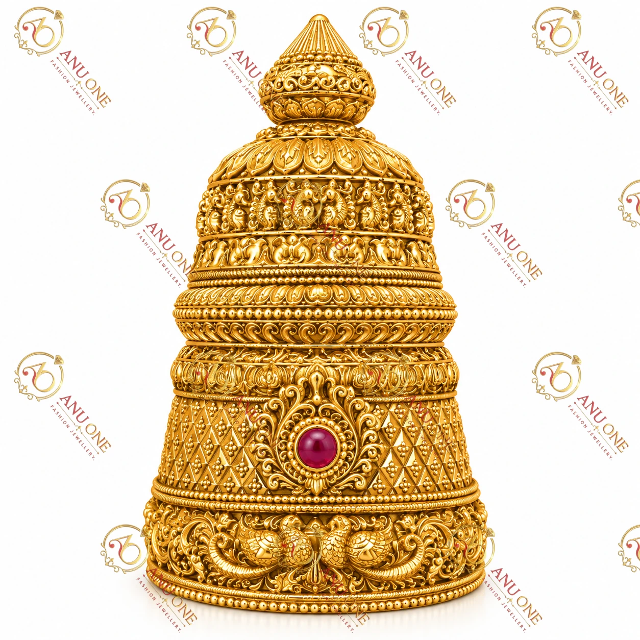 Antique Finish Nakshi Kireetam for God Idol - Image 2