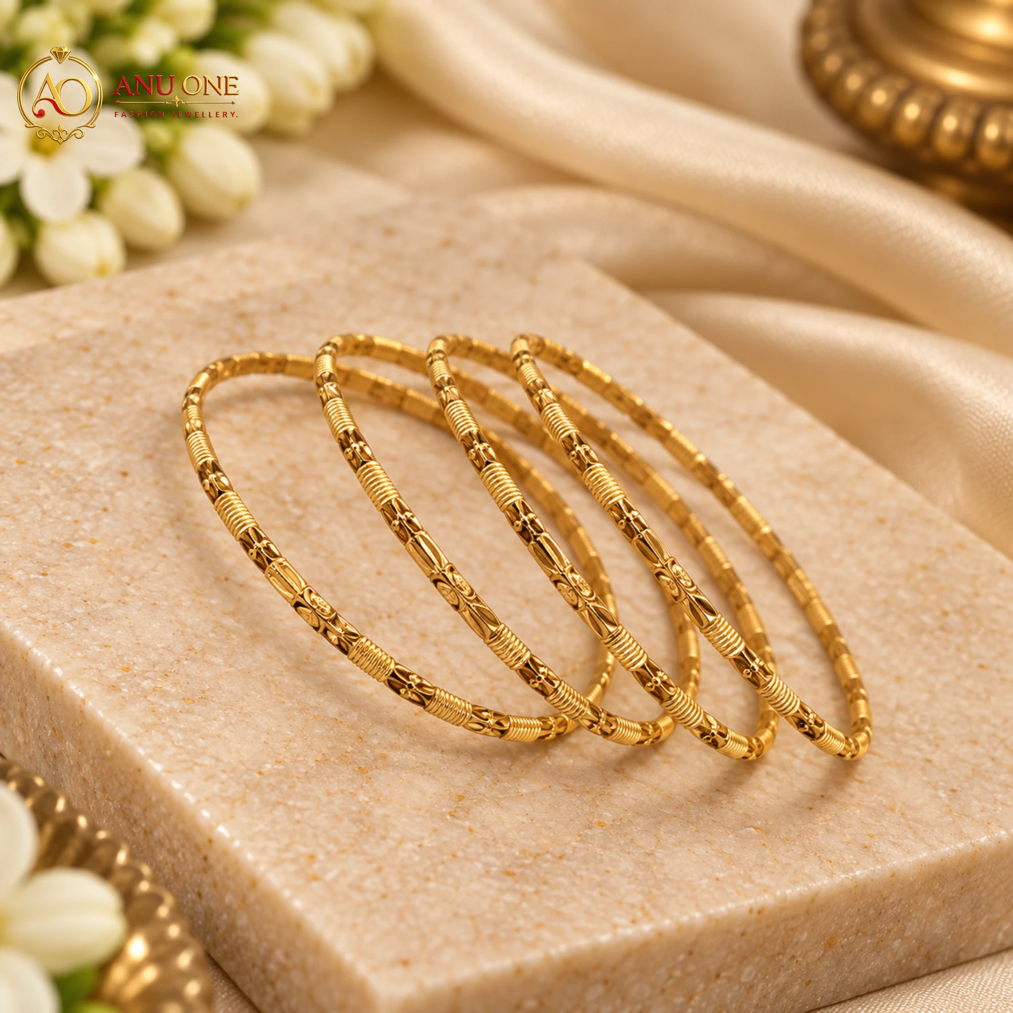 Panchaloha Slim Designer Bangles - Image 3