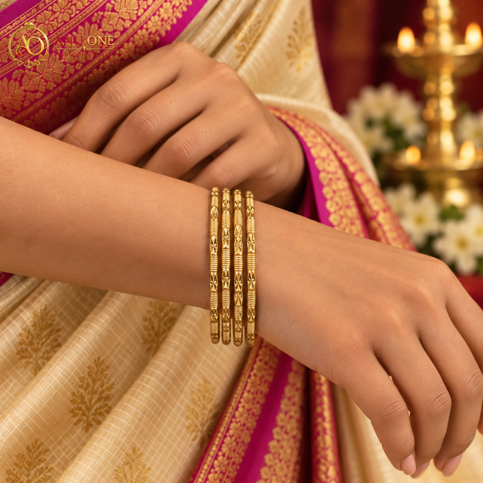 Panchaloha Slim Designer Bangles