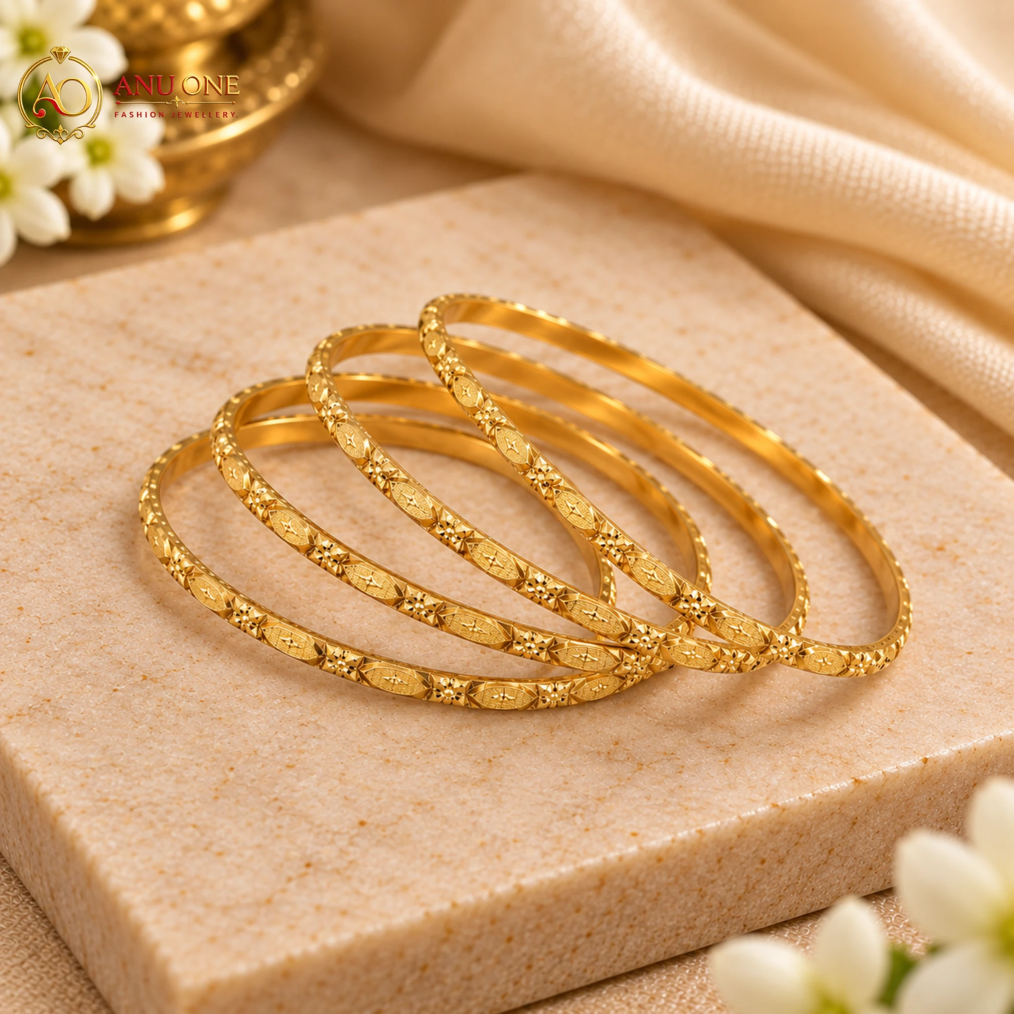 Panchaloha Slim Designer Bangles - Image 3