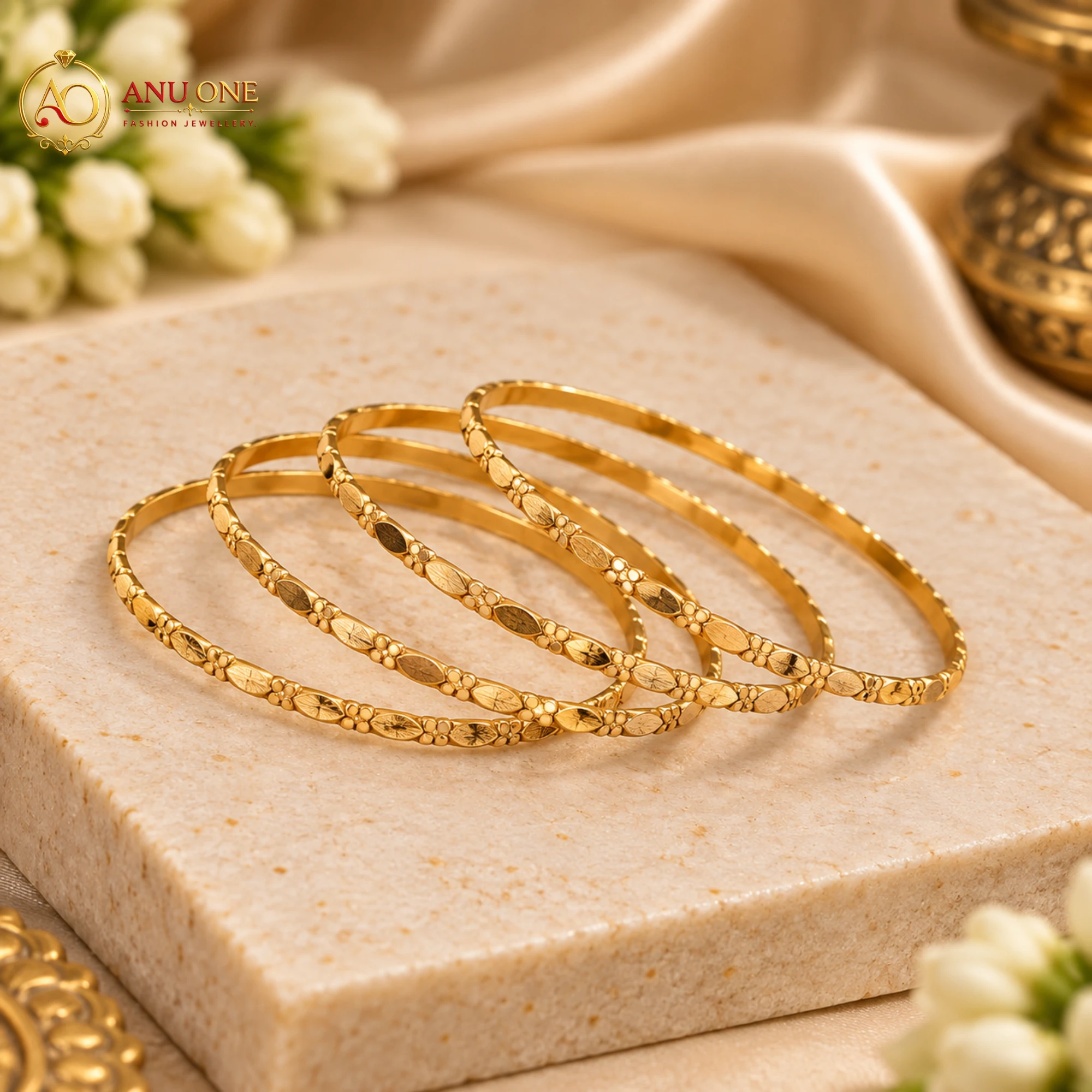 Panchaloha Slim Designer Bangles - Image 3