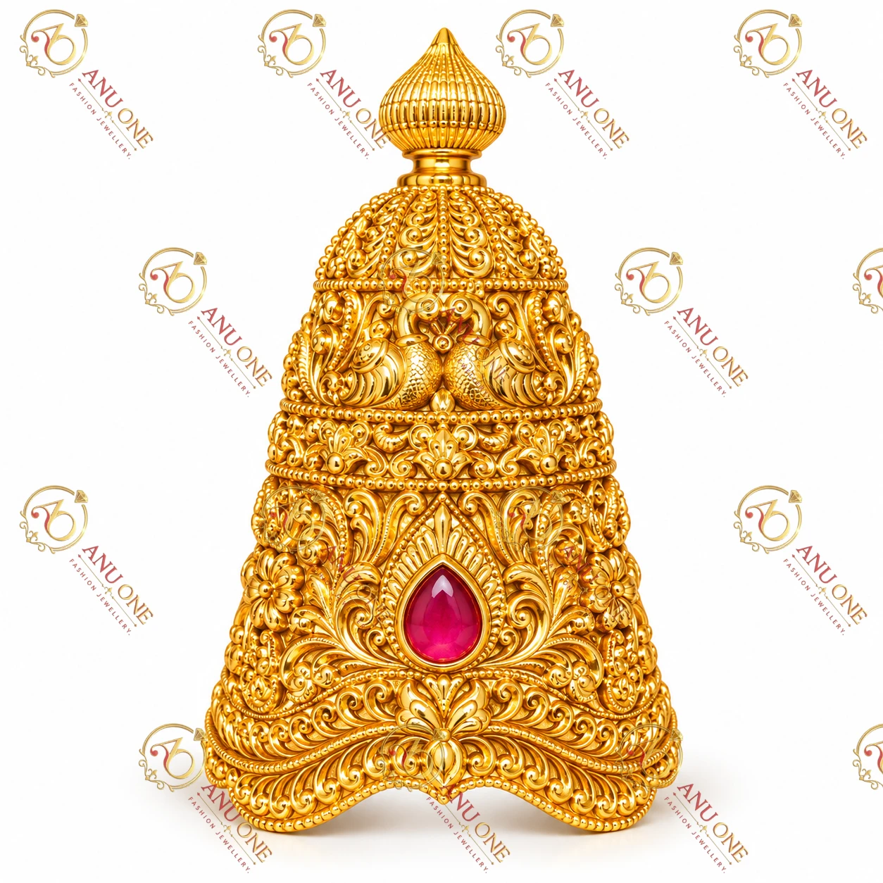 Antique Finish Nakshi Kireetam for God Idol - Image 2