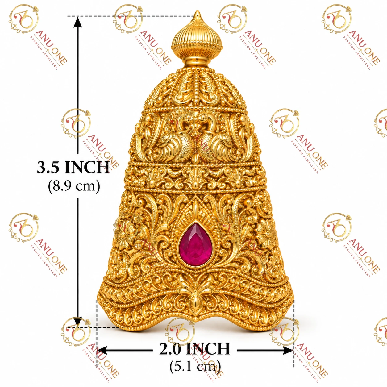 Antique Finish Nakshi Kireetam for God Idol - Image 3