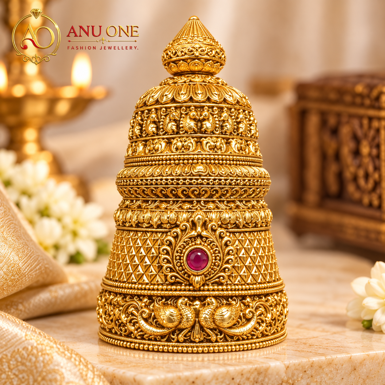 Antique Finish Nakshi Kireetam for God Idol