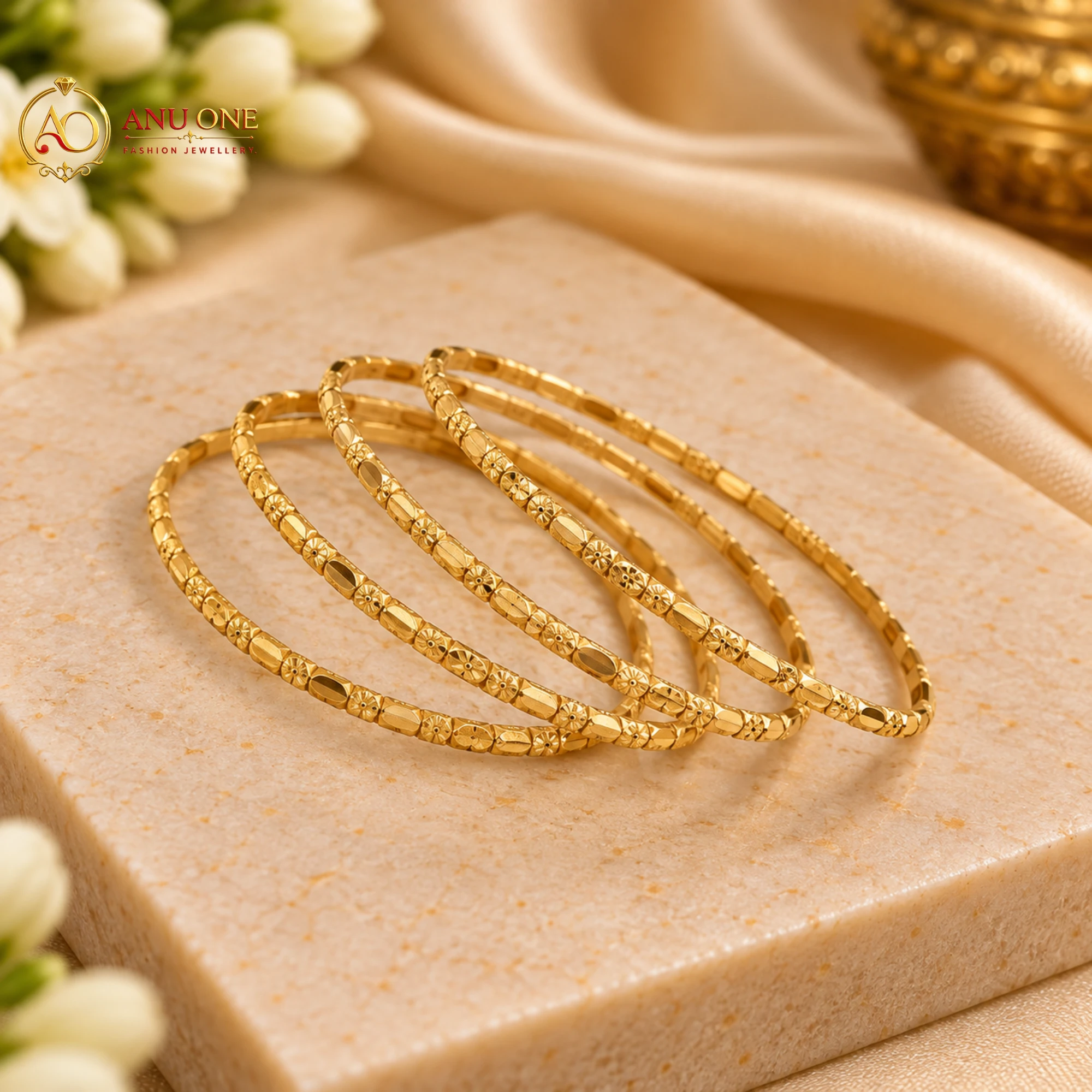 Panchaloha Slim Designer Bangles - Image 3
