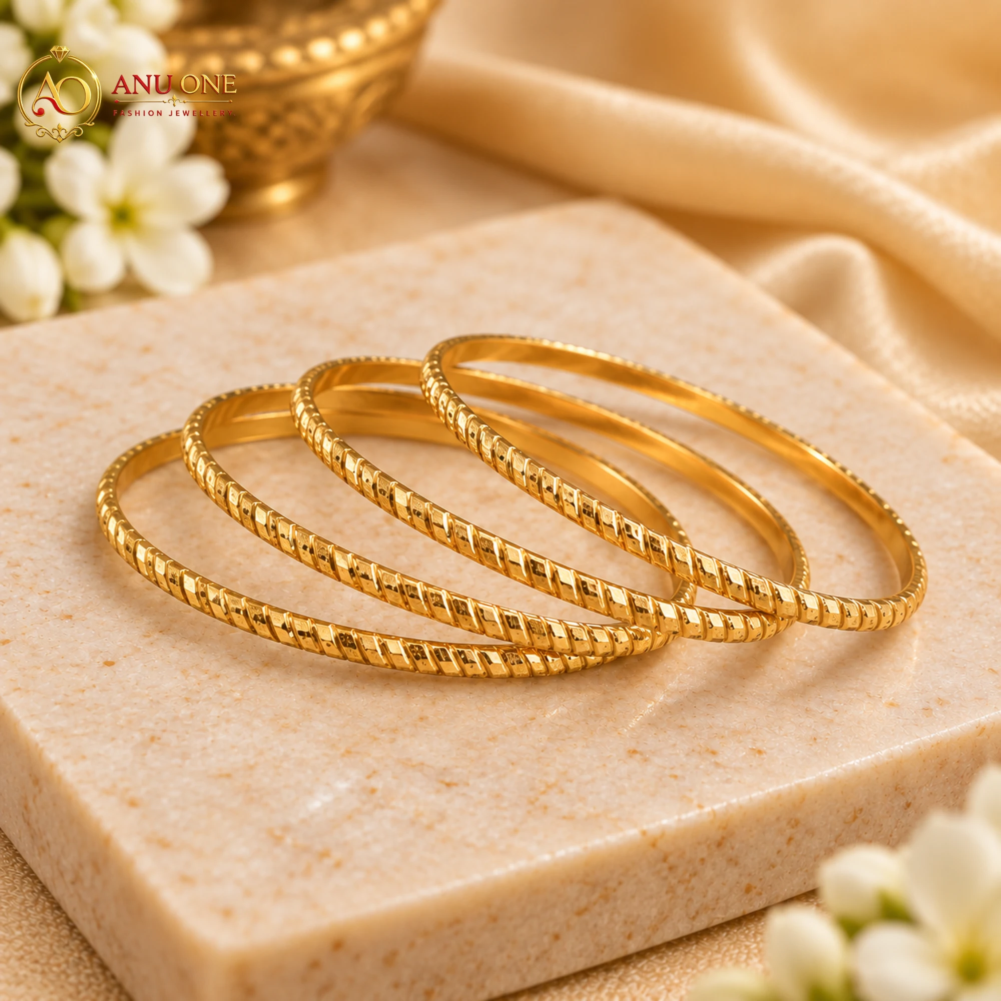 Panchaloha Slim Designer Bangles - Image 3
