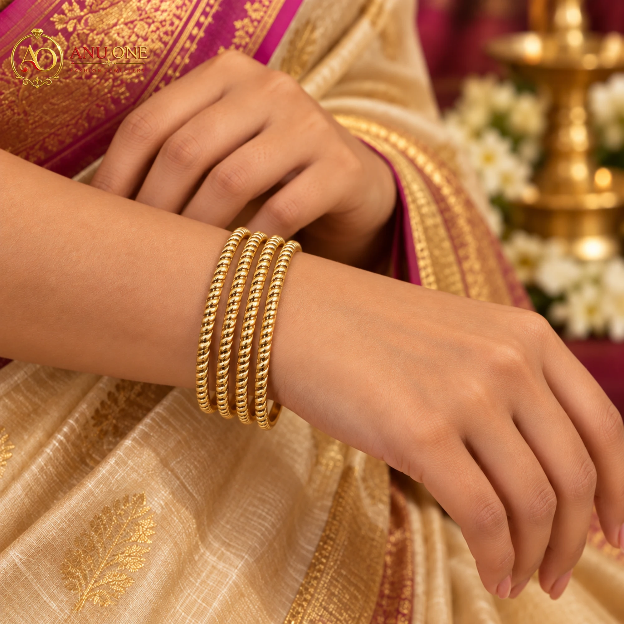 Panchaloha Slim Designer Bangles