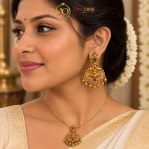 Lakshmi Devi Peacock Temple Earrings