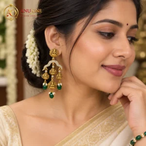 Lakshmi Devi Multi-Drop Temple Earrings