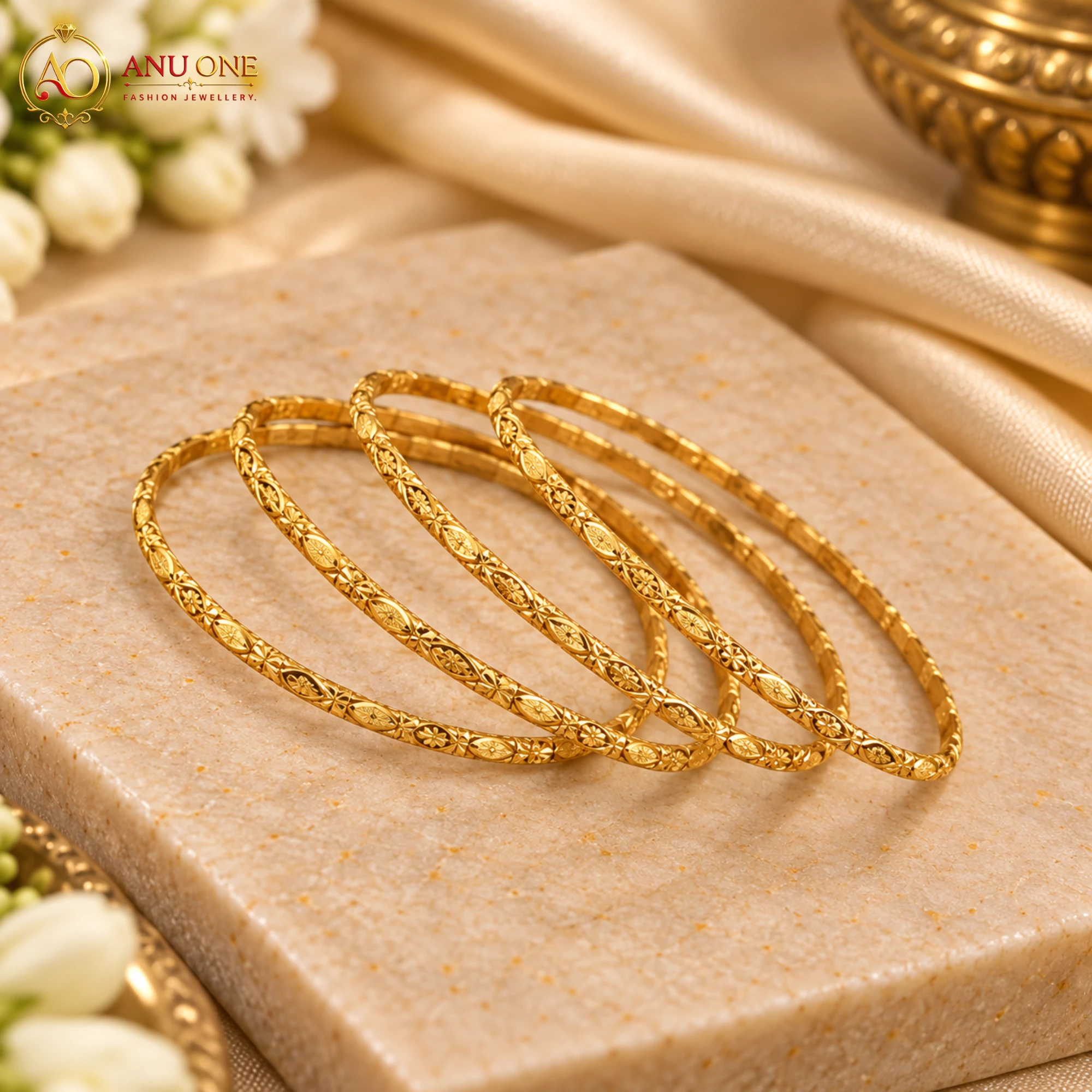 Panchaloha Slim Designer Bangles - Image 3