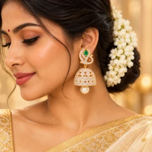 CZ Rhodium Earrings