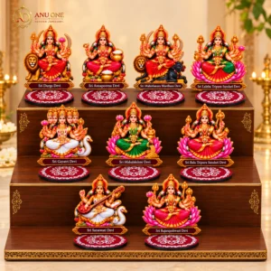 Navdurga Devi 9 God Idols MDF Stand Set