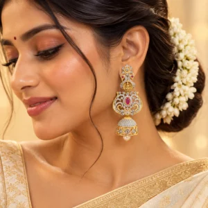 CZ Rhodium Earrings